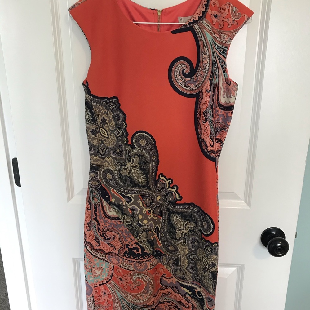 Coral paisley dress